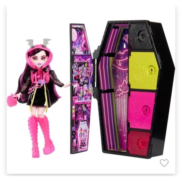 Monster High Skulltimate Secrets Neon Frights Draculaura Doll 12.75" - Picture 3 of 3